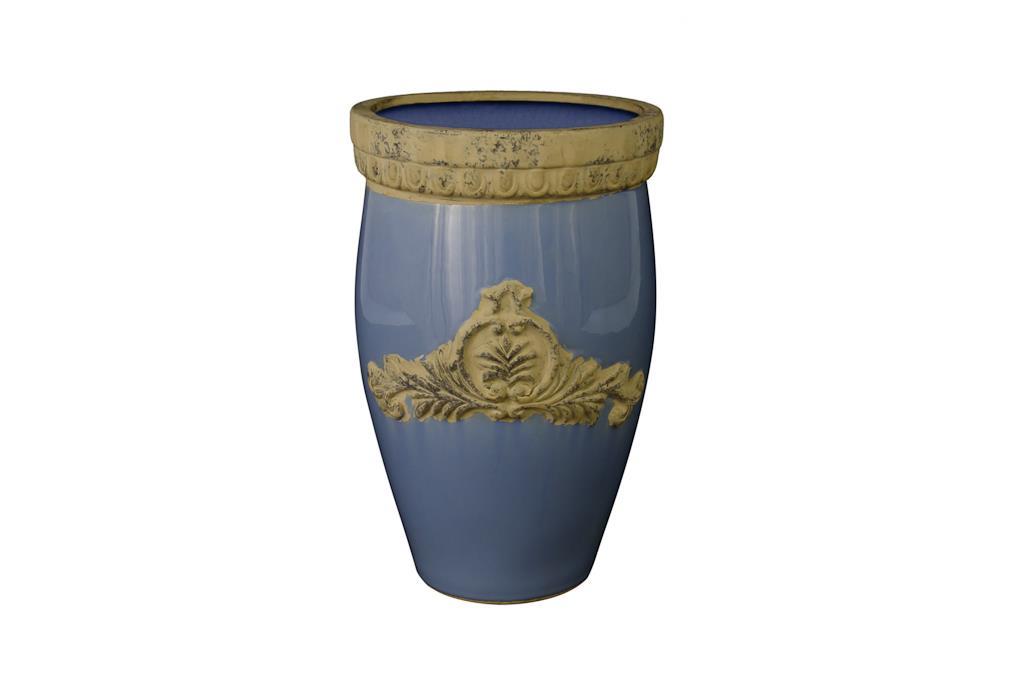 Vaso de Cerâmica Azul Royal Alto - 0235