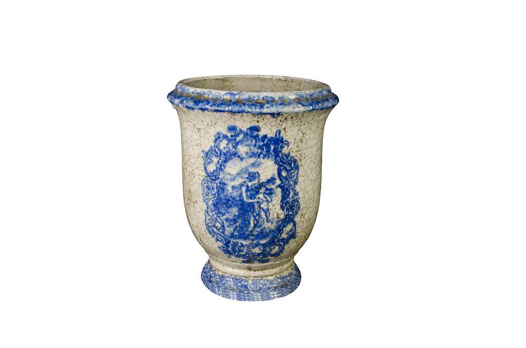 Vaso de Cerâmica Azul & Branco - 2953